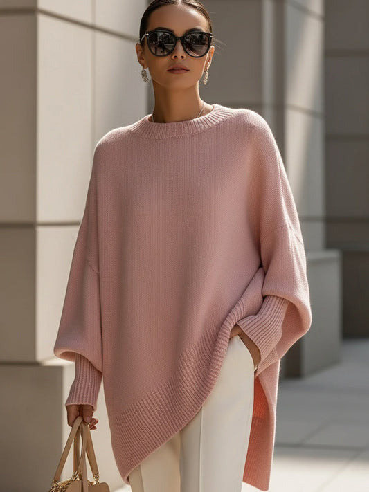 Evelyne | Elegancki sweter z asymetrycznym dołem